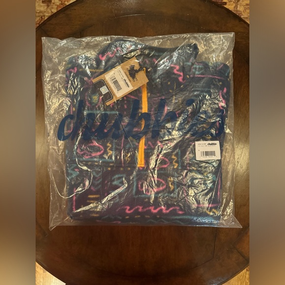 NWT - Chubbies - The Chilly Vibe Fleece (Quarter-Zip) - Pattern: Navy Abstract - Picture 7 of 12